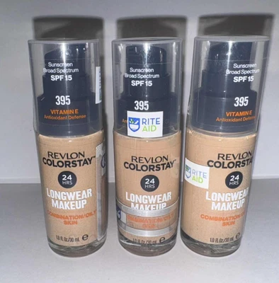 395 DEEP HONEY ~X3 Bottles REVLON Colorstay LONGWEAR Makeup Foundation ~ Sealed - Image 1 of 2