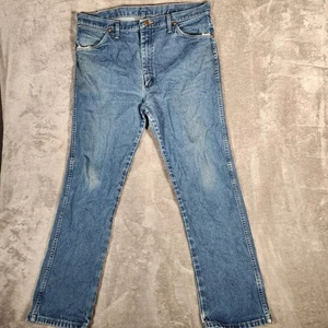 Jeans uomo Wrangler 37x32 blu bootcut effetto invecchiato vestibilità classica abbigliamento da lavoro 0013MWI - Foto 1 di 12