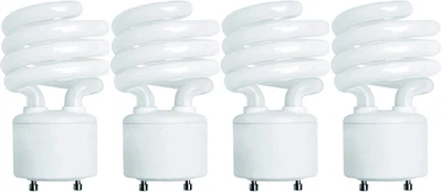 (4 Pack) 13 Watt Mini Spiral - GU24 Base - (60W Equivalent) - T2 Mini-Twist - CF - Image 1 of 4