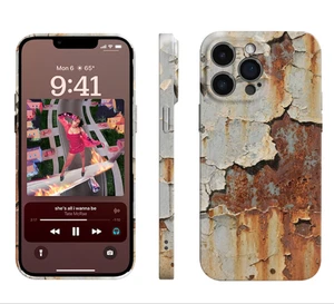 Rusty Metal Texture Case,Drop-Proof Rusty Glossy Phone Case for iPhone 16 15 - Picture 1 of 19