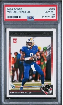 MICHAEL PENIX JR. ROOKIE 2024 Panini Score RC GEM MINT Atlanta Falcons PSA 10 - Image 1 of 2