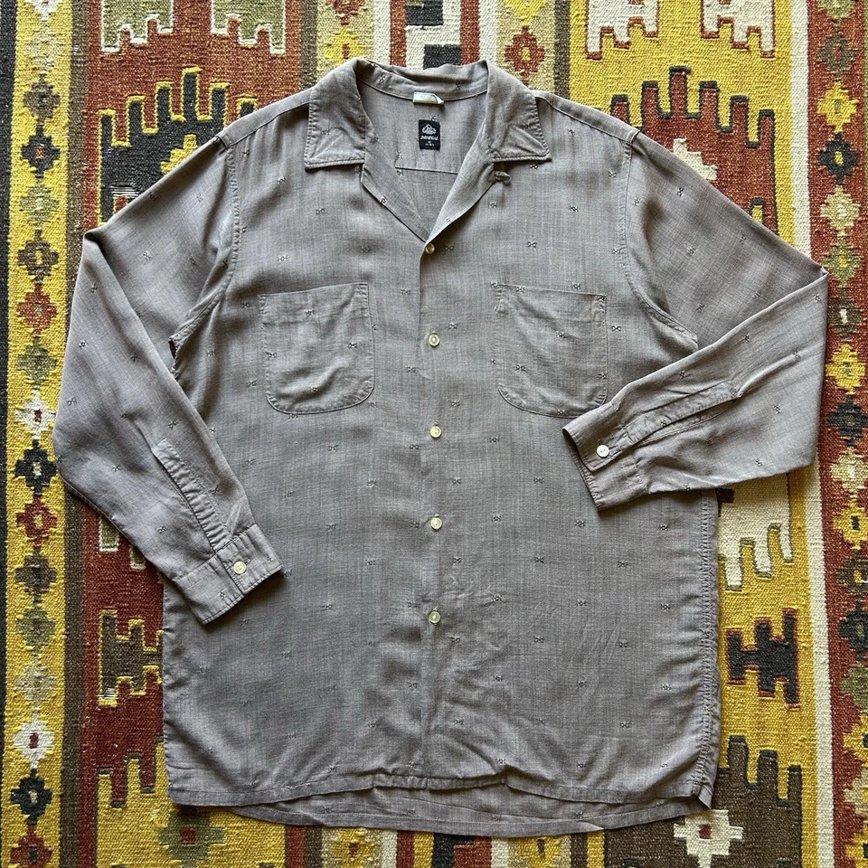Vintage 1950s Donegal Patterned Rayon Loop Collar Shirt Sz M - Image 1 of 4