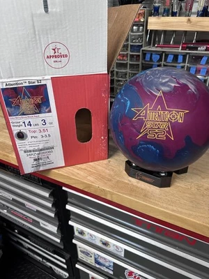 全新 - 保龄球 - 14 磅 - Rotogrip "ATTENTION STAR S2" 全新带盒 - 未打磨 — 第 1/2 张图片