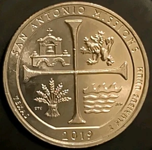 2019 W San Antonio Missions Texas West Point Quarter Nice Circulated Coin! - Picture 1 of 2