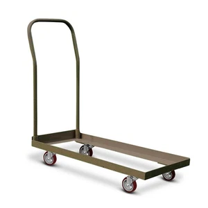 Folding Chair Cart Dolly Brown Heavy Duty Steel Storage Up To 50 Chairs Capacity - Picture 1 of 6