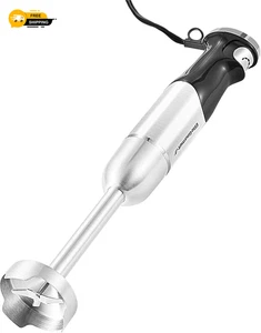 Elite Gourmet Frullatore a Mano ad Immersione in Acciaio Inox 500 Watt con Turbo - Foto 1 di 8