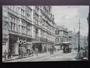 Leicester GRANBY STREET shows Optician EYESIGHT SPECIALIST c1905 Postcard - Picture 1 of 5