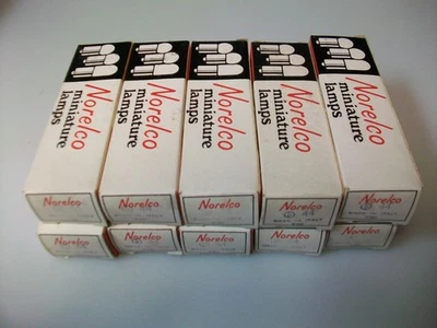 10 NOS VINTAGE  BOXES 0F 10 EA. NORELCO # 44 BULBS - Image 1 of 4
