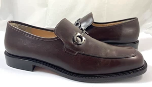 Ferragamo Herren 13 D Gancini Teile Leder Slipper Halbschuhe Schuhe braun Reg $ 700 - Bild 1 von 8