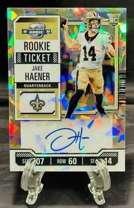 2023 Panini Contenders Optic JAKE HAENER Rookie Auto Cracked Ice Ticket #17/22 - Picture 1 of 2