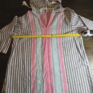 Tommy Bahama Damen gestreiftes Kapuzen Shirt Tunika Bluse Top NEU Medium - Bild 1 von 5