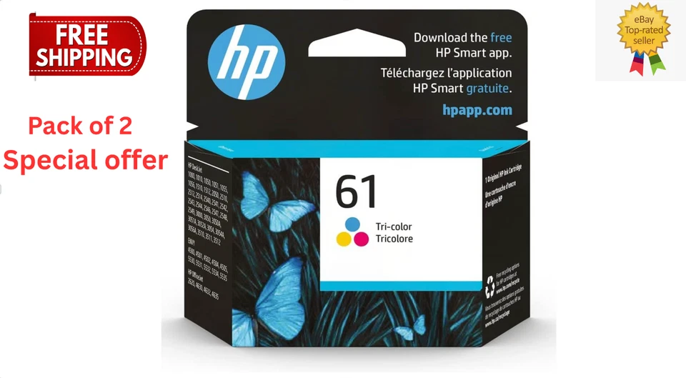 HP 61 (CH562WN#140) Tri-Color Ink Cartridge