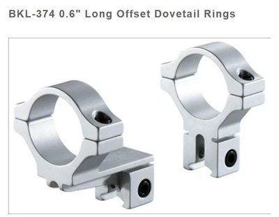 BKL 374 3/8"-11mm Dovetail Rifle Scope OFFSET 30mm High Rings Silver - Image 1 of 4