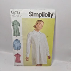 UNCUT! Misses' Loose Fit Dress Sewing Pattern by Simplicity, R11763, Size 18-26 - Picture 1 of 2