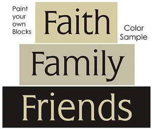 3 pc Stencil Faith Family Friends Country Farmhouse DIY Craft Art Sign Blocks - Picture 1 of 6