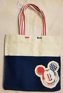 Bolso de Mano Grande de Lona Walt Disney World Mickey Mouse NUEVO - Imagen 1 de 4