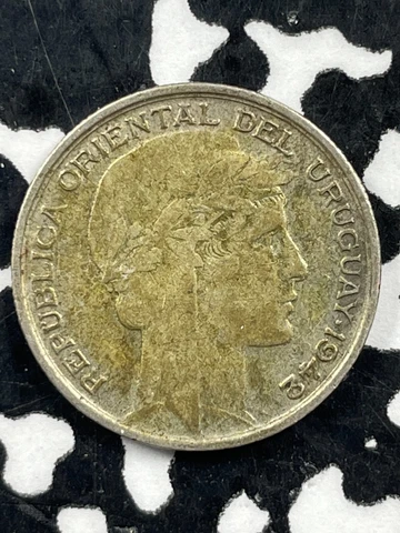 1942 Uruguay 20 Centesimos Lot#M0921 Silver! Cover