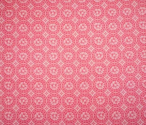 Quilt Fabric By The Yard White Floral in Pink Circle on White Premium Cotton Vtg - Picture 1 of 2
