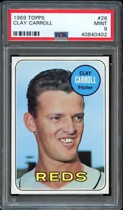 BB - 1969 Topps - #26 - Clay Carroll - PSA 9 - COMO NUEVO - Imagen 1 de 2