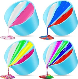 Split Cups for Paint Pouring 4 Pcs Silicone Paint Pour Cup with 2-5 Channels - Picture 1 of 7
