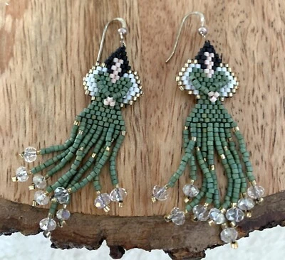 Lucida Design Miyuki Hand Crafted Unique Angel Earrings Retail $59 - Image 1 of 4