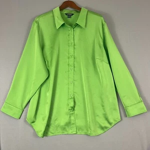 Lauren Ralph Lauren Black Label Bluse Gr. 3X Jamelko Brat Green Button Shirt - Bild 1 von 10