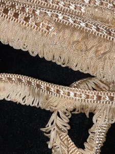 BTY Vintage Wiggle Shimmer Looped Fringe Trim Light Peach 1” Costume #0447 - Picture 1 of 5