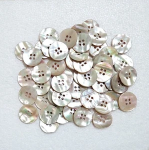 Natural Abalone Button 11mm 20mm 4 Hole Iridescent Shell Coat Shirt Sewing Craft - Picture 1 of 14