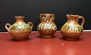 3 brocche brocche in argilla in miniatura - Foto 1 di 8