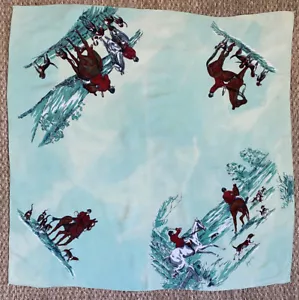 VINTAGE 1950s GAYWEAR green hunting themed scarf - Picture 1 of 8