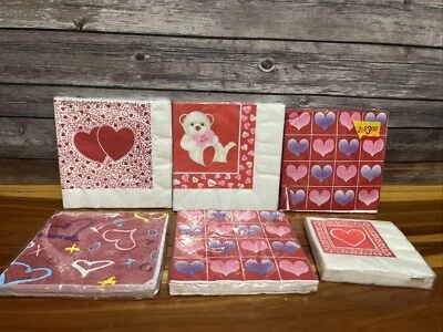 Servilletas temáticas de fiesta de San Valentín suministros de fiesta 6 paquetes varios diseños Foto 1 de 4