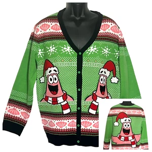 SpongeBob Schwammkopf hässlicher Weihnachtspullover Herren M Strickjacke Urlaub Neu mit Etikett Party - Bild 1 von 13