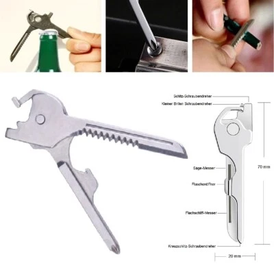 6in1 Taschenmesser Schlüssel Messer Schlüsselanhänger Mini Messer Multitool EDC - Bild 1 von 4
