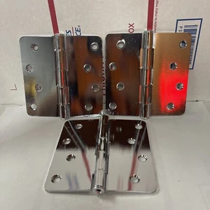 4" Door Hinge with Rounded Corner in Chrome (9-Pack) - Picture 1 of 2