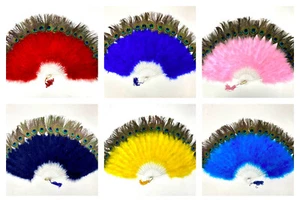 Marabu Federn FANS mit einseitigen PFAU Fächer 30" x 15" Halloween, Burlesque - Bild 1 von 13