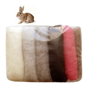 Carded Roving 100% Wool for Felting Spinning 5+Colours Set Rabbit Shade Pack 50g - Picture 1 of 5