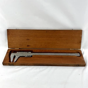 Starrett No. 123 Vernier Pinza 14" Endurecida Estabilizada Master Bar Estuche de Madera - Imagen 1 de 13