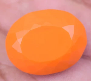 46.00 Ct Flawless Natural Orange Opal Certified Unheated Oval Shape Gemstone - Picture 1 of 6