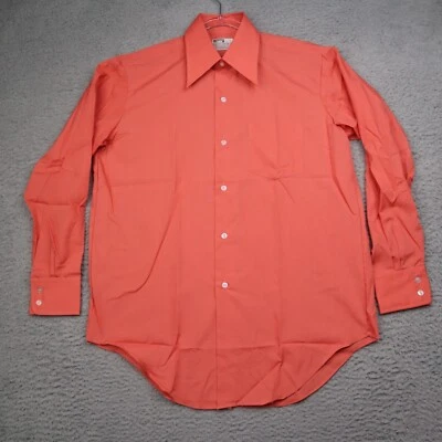 Camisa Sanforizada Montgomery Ward De Colección 15.5-33 Cuello Daga Años 70 Salmón Foto 1 de 4
