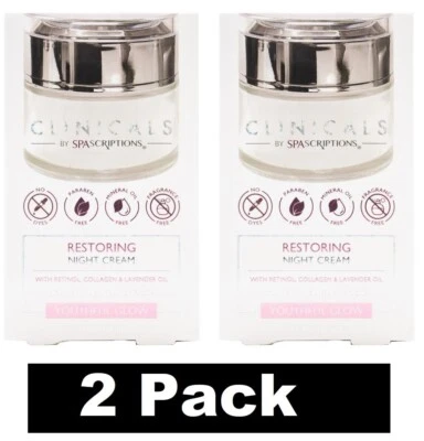 2 x SPASCRIPTIONS CLINICALS 50ml RESTORING NIGHT CREAM YOUTHFUL GLOW BRAND NEW - image 1 of 4