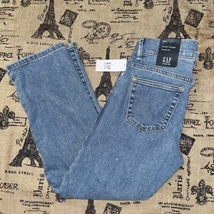 Gap NWT! Boy's Denim Regular Stretch Straight Leg Jeans Size 8 - Picture 1 of 14