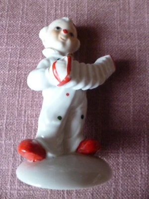 Porzellan Figur Clown mit Zieharmonika ca. 12,5 cm - Bild 1 von 4