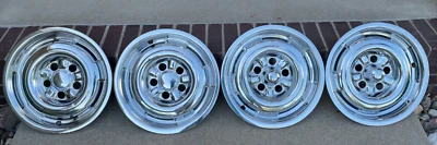 Tapacubos Mercury Comet Cyclone 1964-1966 acero inoxidable (juego completo de 4) Foto 1 de 4