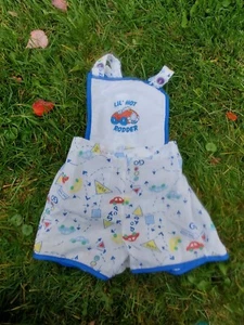 Polar Infantswear Lil Hot Rodder car Shortalls Romper Vintage 3t Made In Usa - Picture 1 of 5