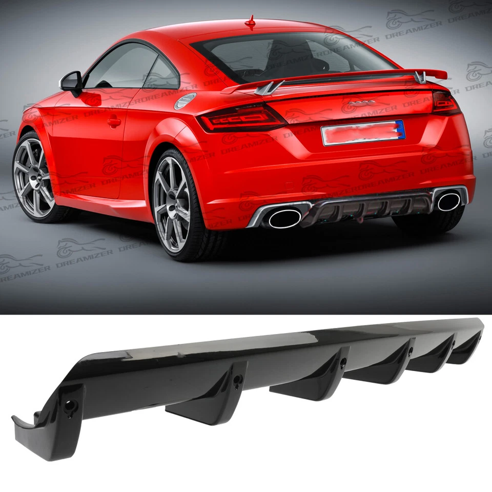 Difusor trasero 6 aletas parachoques divisor de labios alerón kit de carrocería para Audi TT/TT RS/TTS Foto 1 de 4