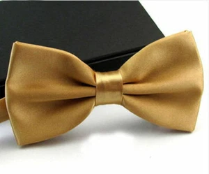 Men's Fashion Tuxedo Satin Plain Solid Color Adjustable Wedding Bowtie Bow Tie - Picture 1 of 37