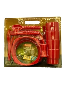 Coleman 25 Piece Thick Plastic Red Tableware Set For 4 Brand New Reusable - Picture 1 of 3