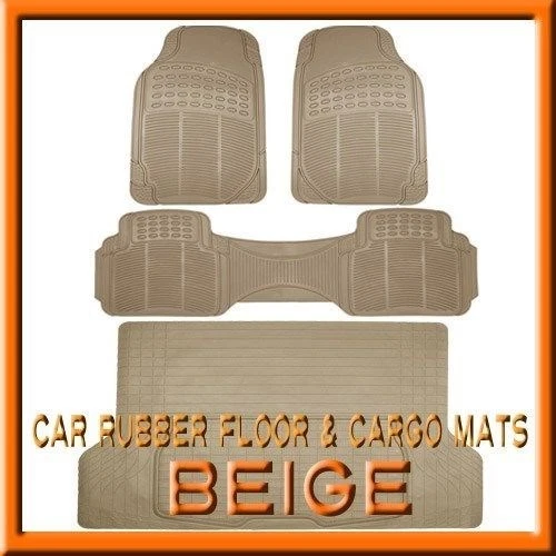 Alfombrillas de goma beige para 3 piezas Lexus LX 450 / 470 / 570 y alfombrilla de revestimiento de maletero de carga de 1 pieza Foto 1 de 1