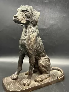 Beautiful Detailed Vintage Bronze Labrador Lab Dog Figure Statue Sculpture - Picture 1 of 14
