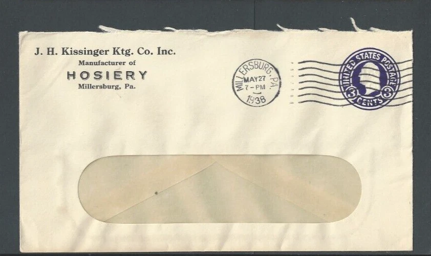 1938 Millersburg Pa J H Kissinger Knitting Co Maker Of Hosiery - Image 1 of 1